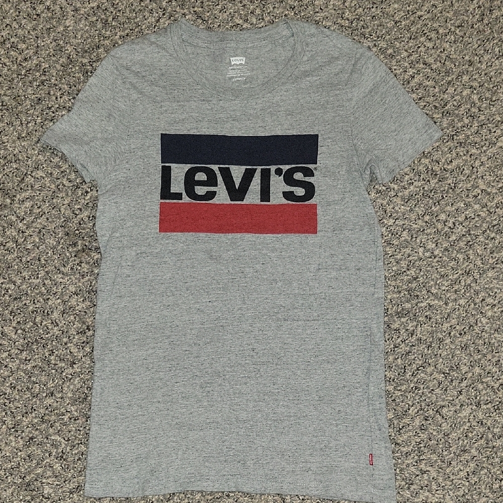 Levi's Heather Gray T Shirt Top Logo XS